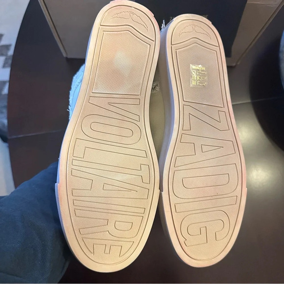 NIB Zadig & Voltaire High Flash Canvas High Tops Size 39 Flash Cream US 8 - Picture 12 of 15